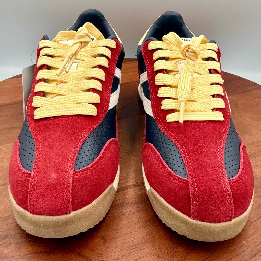Tretorn Rawlins 2.0 Sneakers Colorblock Red Navy Yellow Retro Sporty Womens 9 - Picture 3 of 12
